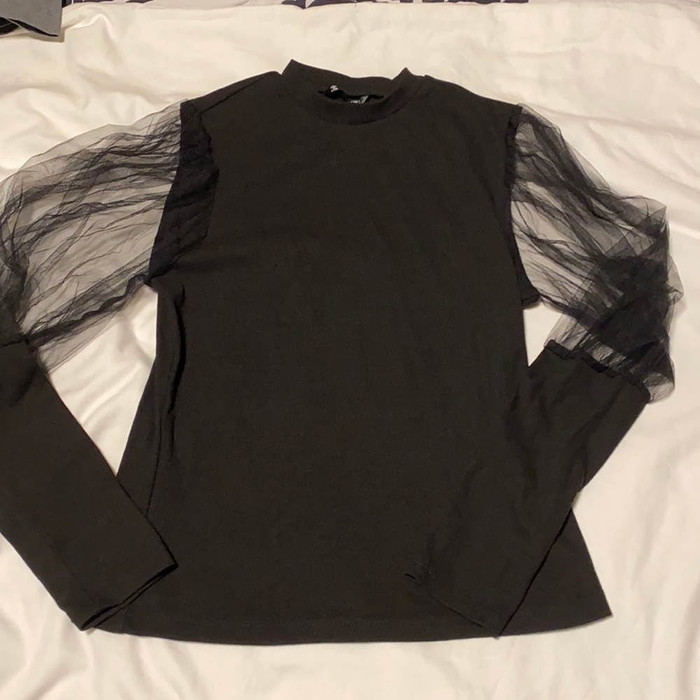 SHEIN top NWOT sheer sleeves